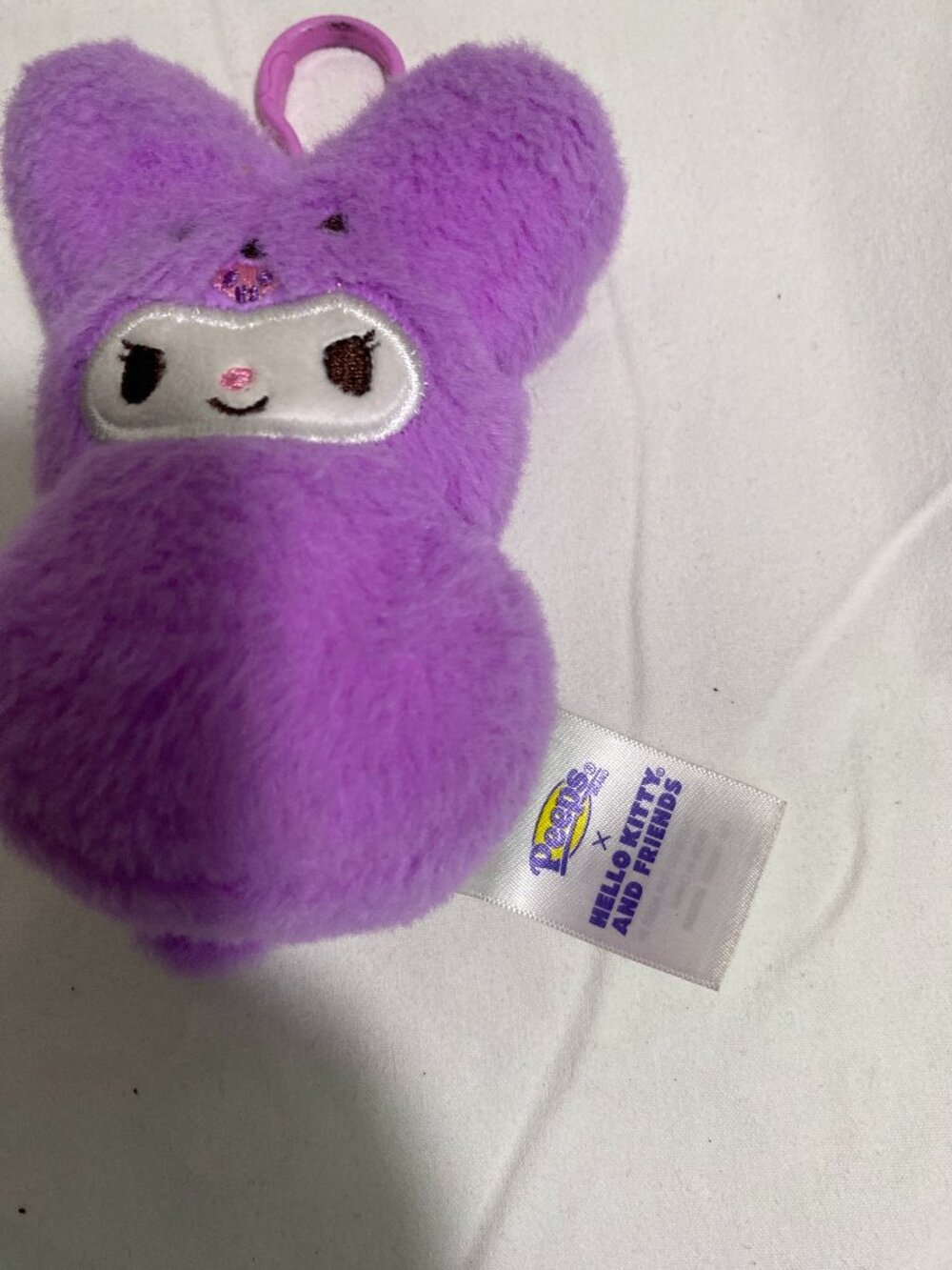 Hello Kitty & Friends Purple Kuromi Plush Clip Keychain 4” Sanrio Peep